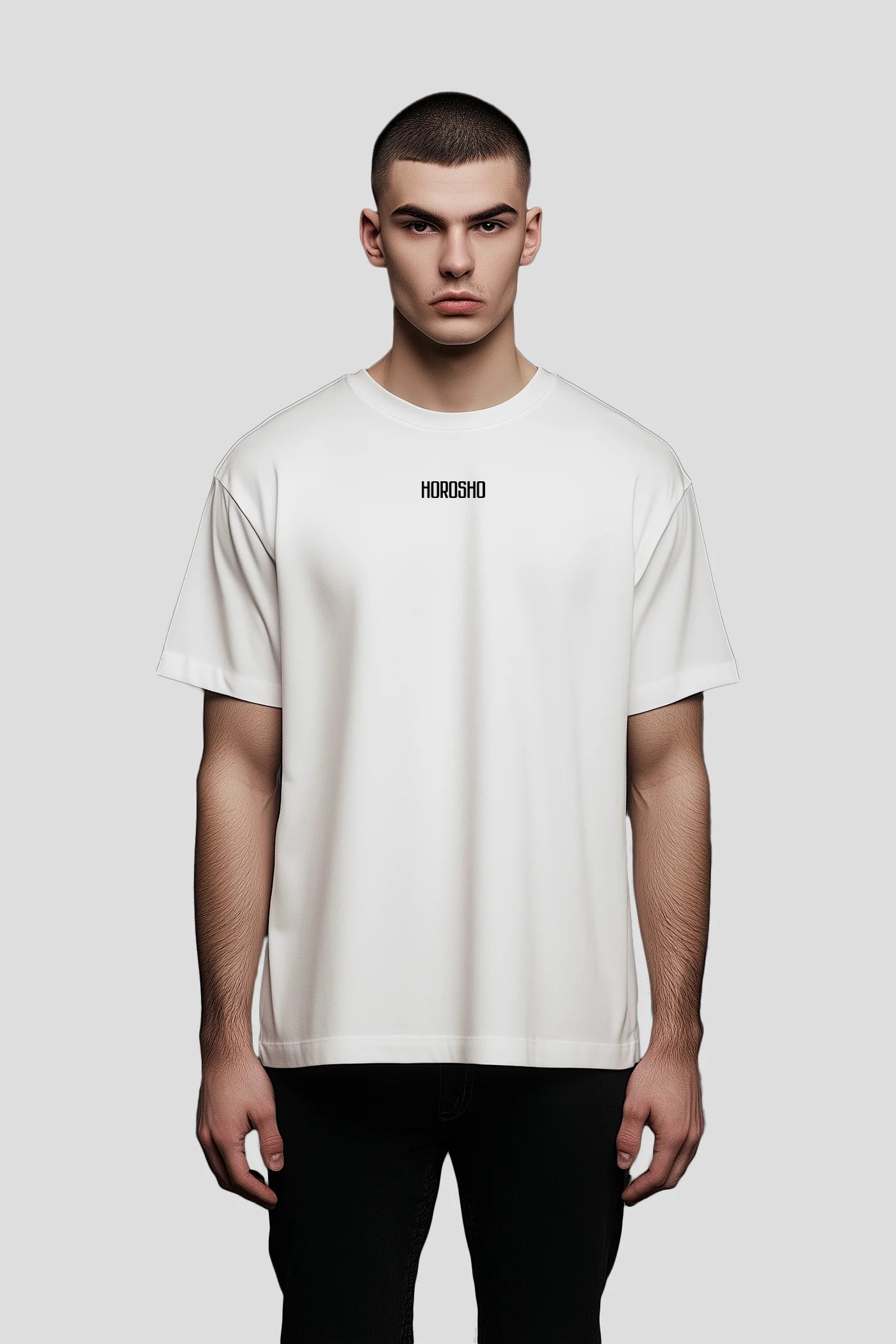 HOROSHO Essential Pearl White Tee - Premium T-Shirt aus Langstapel-Baumwolle, minimalistisches Design